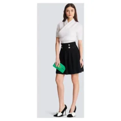 Nederdele<Balmain Ribstrikket skater nederdel Sort
