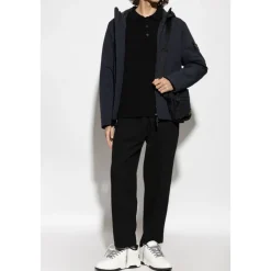 Strik<Maison Kitsuné Ribstrikket sweater med logo Sort