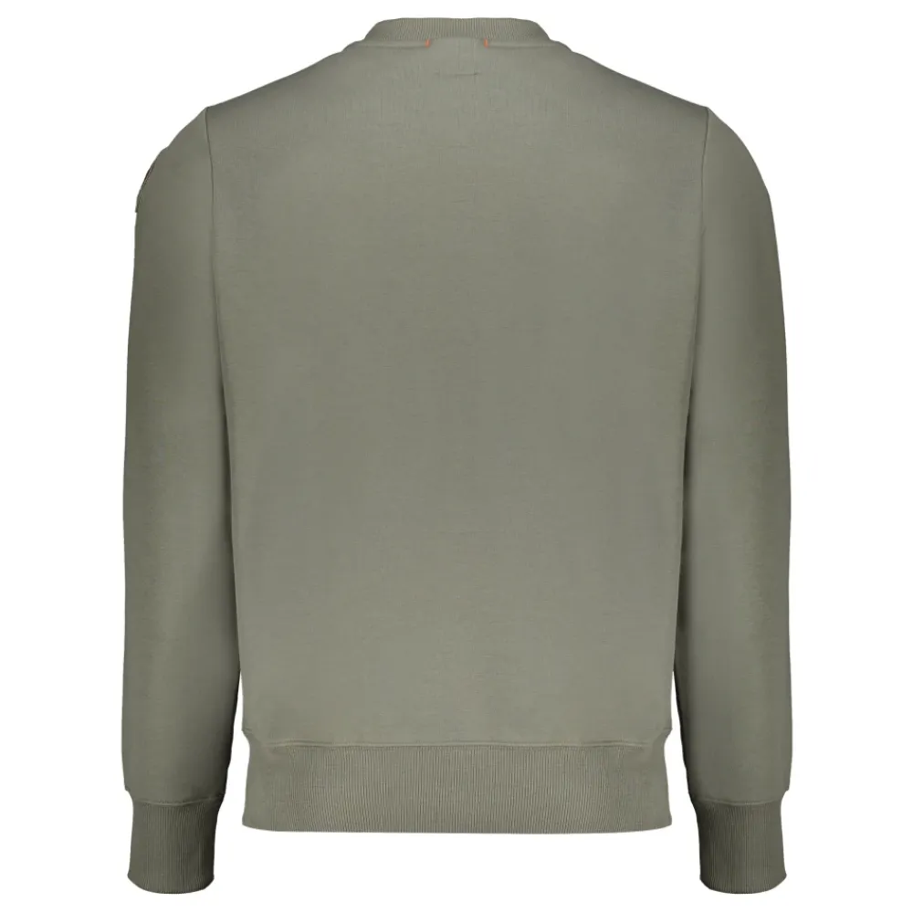 Trøjer|Sweatshirts<Parajumpers Ribstrikket sweatshirt med rund hals og logomærke Grøn