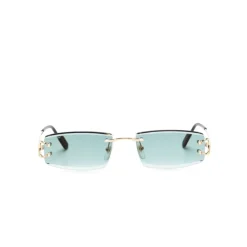 Solbriller<Cartier Rimless Rectangle Solbriller Gul