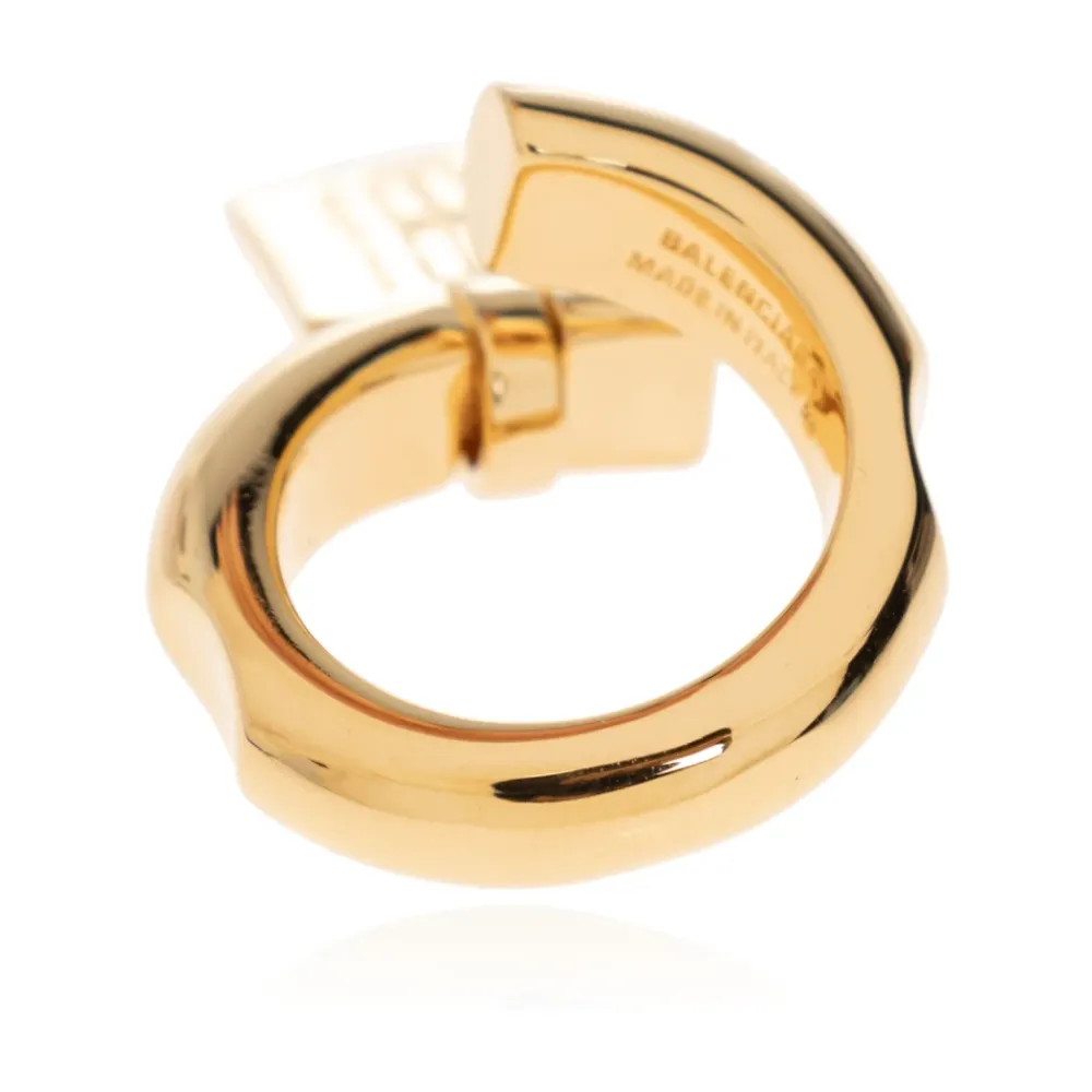 Smykker^Balenciaga Ring med indgraveret logo Gul