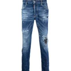Jeans^Dsquared2 Ripped Indigo Skinny Jeans Blå