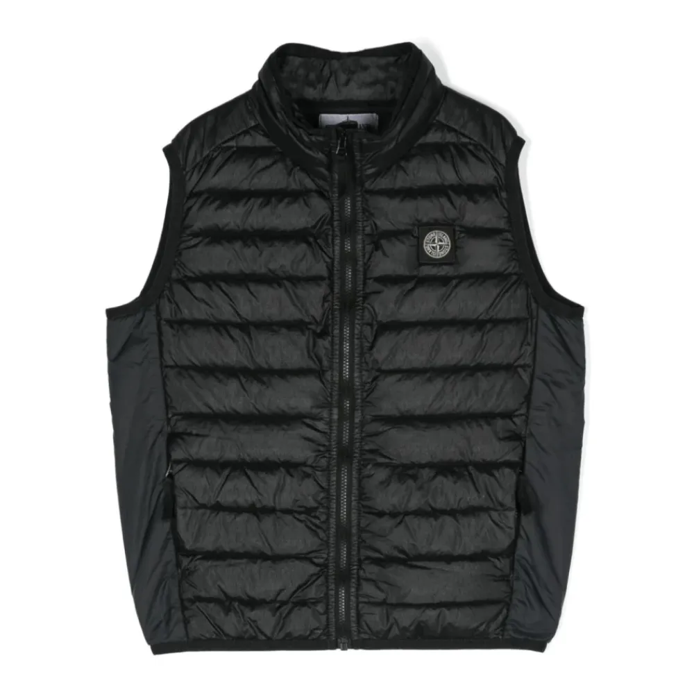 Jakker<Stone Island Ærmeløs Vatteret Vest Sort