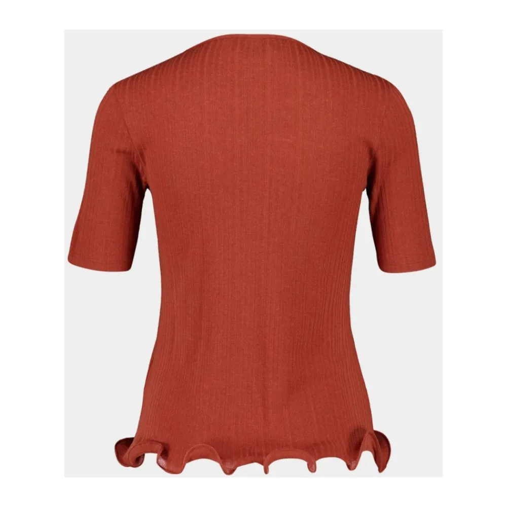 T-Shirts<Fendi Roma Rib T-Shirt Rød