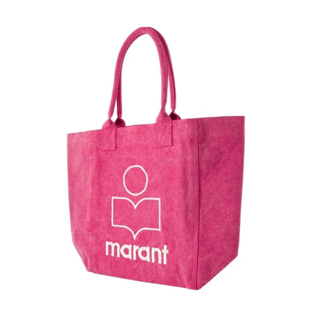 Indkøbstasker^Isabel Marant Rosa Bomuld Shopper Taske med Magnetisk Lukning Pink