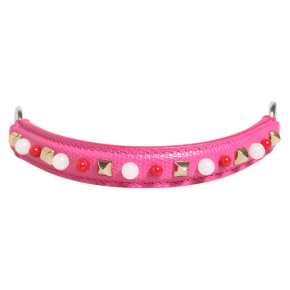 Tilbehør Til Tasker^Dolce & Gabbana Rosa Smykket Læder Taske Håndtag Pink