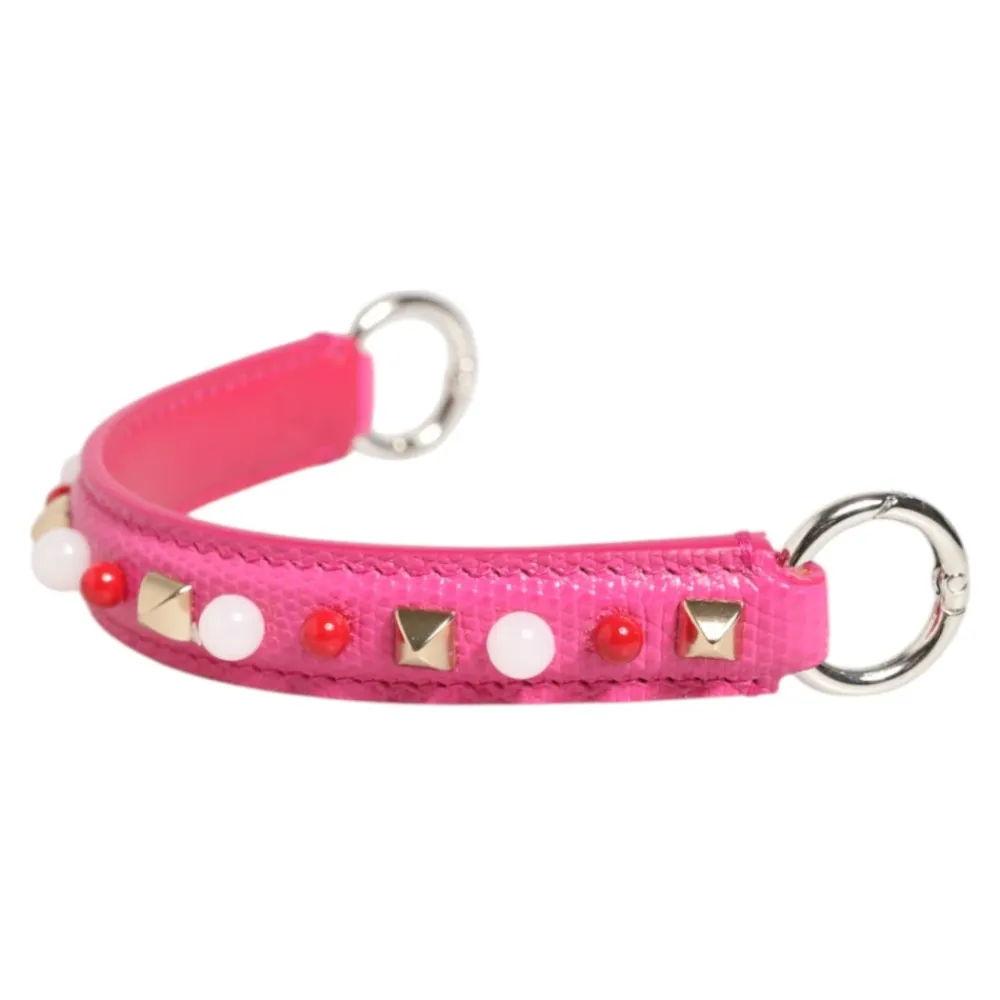 Tilbehør Til Tasker^Dolce & Gabbana Rosa Smykket Læder Taske Håndtag Pink