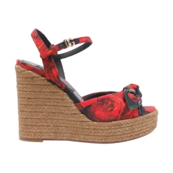 Stiletter<Dolce & Gabbana Rose Red Lolita Blomst Kile Sandaler Multifarvet