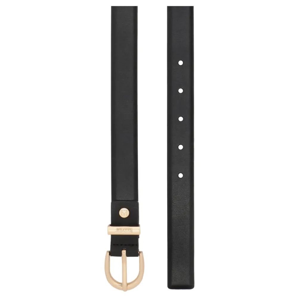 Bælter^Kazar Rounded Buckle Leather Belt Sort