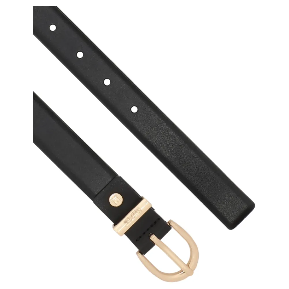 Bælter^Kazar Rounded Buckle Leather Belt Sort