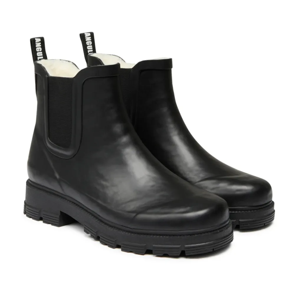 Chelsea Boots^Angulus Rubber Boot with Wool Lining 1053 Sort