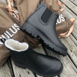 Chelsea Boots^Angulus Rubber Boot with Wool Lining 1053 Sort