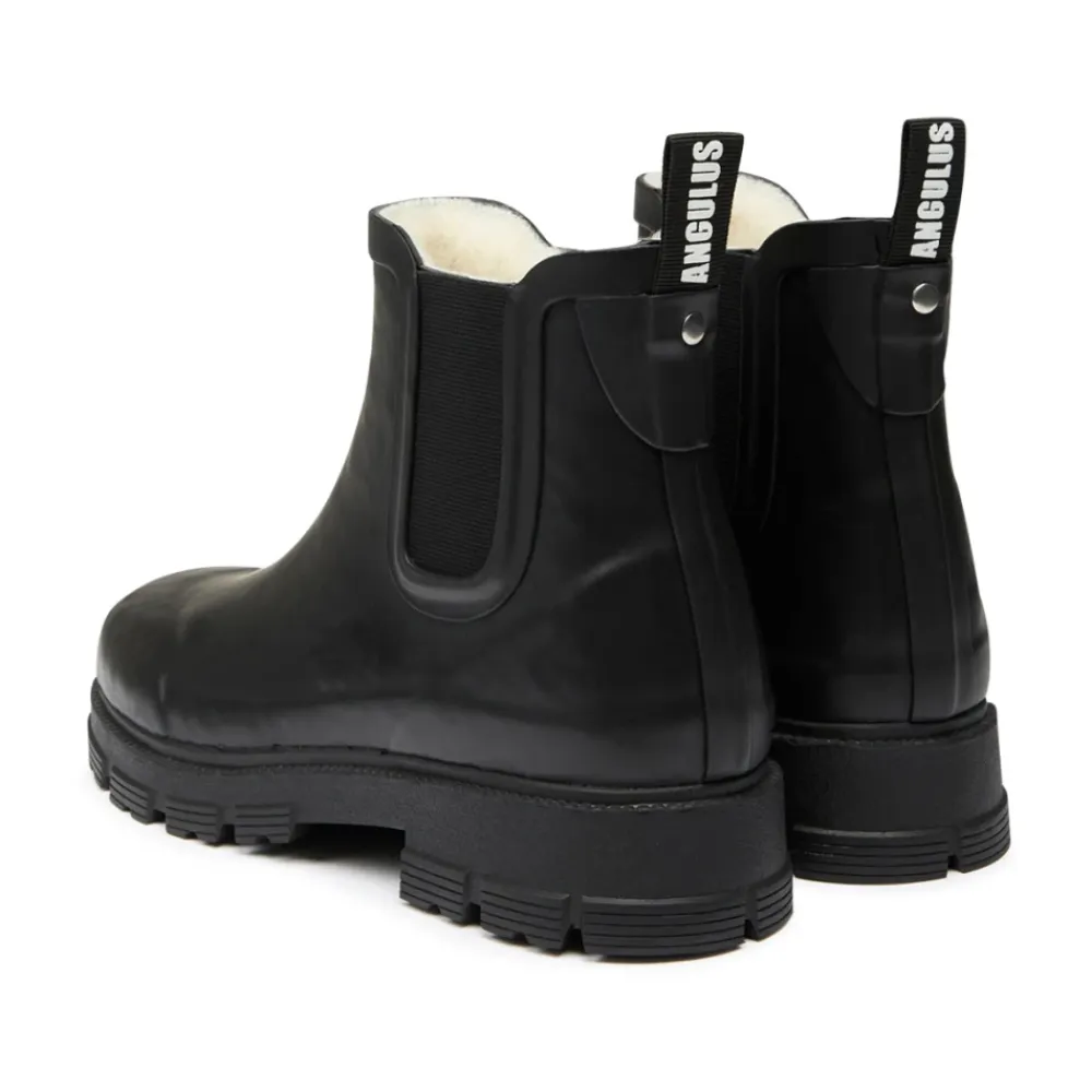 Chelsea Boots^Angulus Rubber Boot with Wool Lining 1053 Sort
