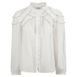 Bluser & Skjorter^Isabel Marant Ruffle Bluse Bomuldsblanding Hvid