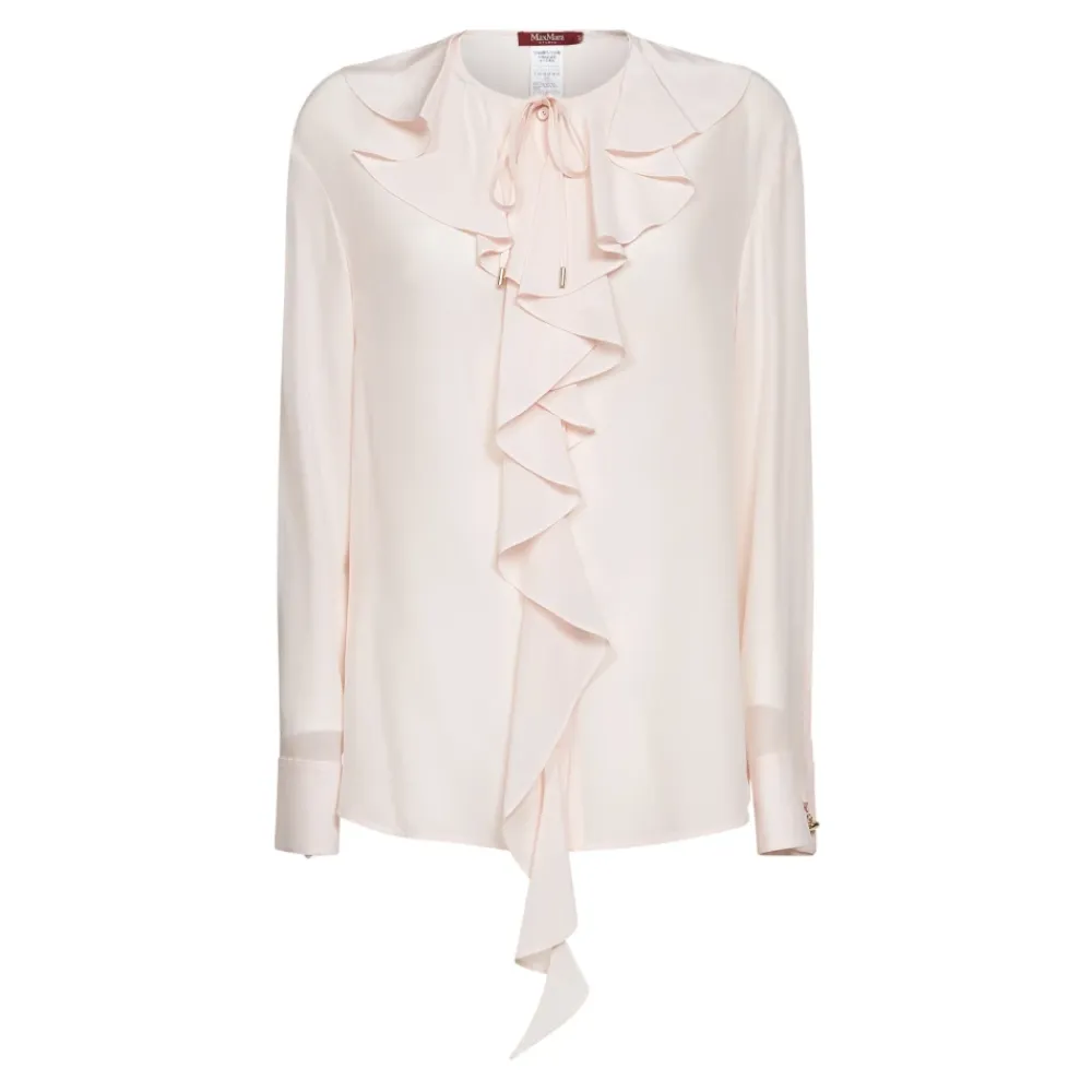 Bluser & Skjorter^Max Mara Studio Ruffle Collar Silkebluse Pink