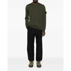 Strik<Stone Island Rundhalset strik Grøn