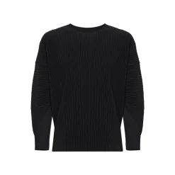 Strik<Issey Miyake Rundhalset strik Sort