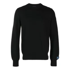Strik<Paul & Shark Rundhalset strik Sort