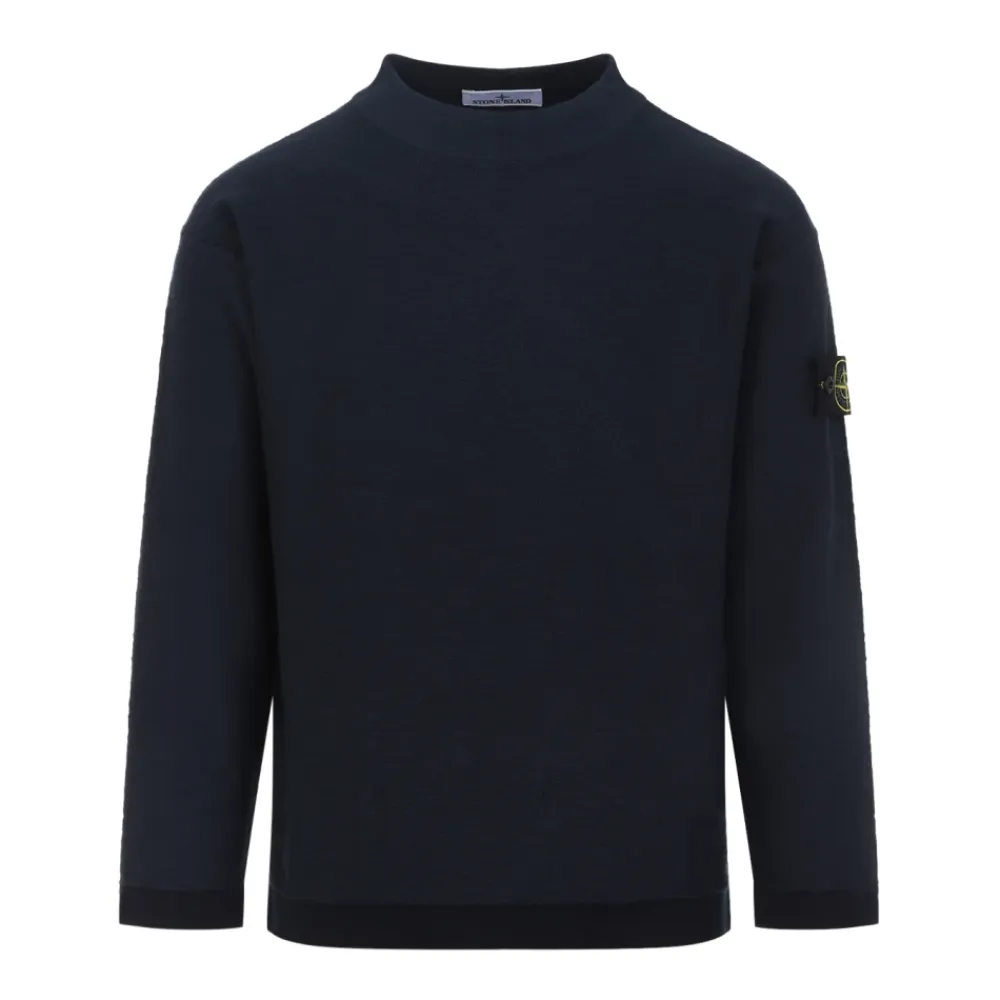 Strik<Stone Island Rundhalset strik Blå