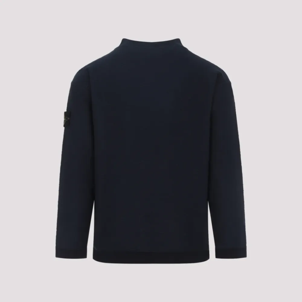 Strik<Stone Island Rundhalset strik Blå