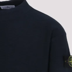 Strik<Stone Island Rundhalset strik Blå