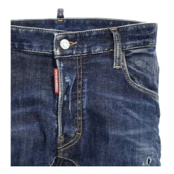 Jeans^Dsquared2 Ryddig Biker Jeans med Brugt Effekt Blå