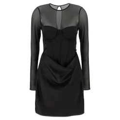 Kjoler<ROTATE Birger Christensen Satin Corset Mini Dress Sort