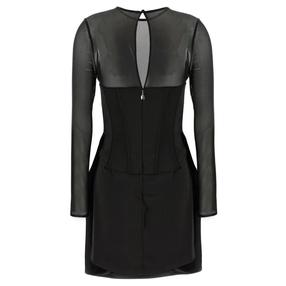 Kjoler<ROTATE Birger Christensen Satin Corset Mini Dress Sort