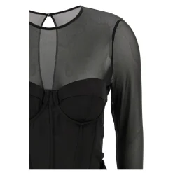 Kjoler<ROTATE Birger Christensen Satin Corset Mini Dress Sort