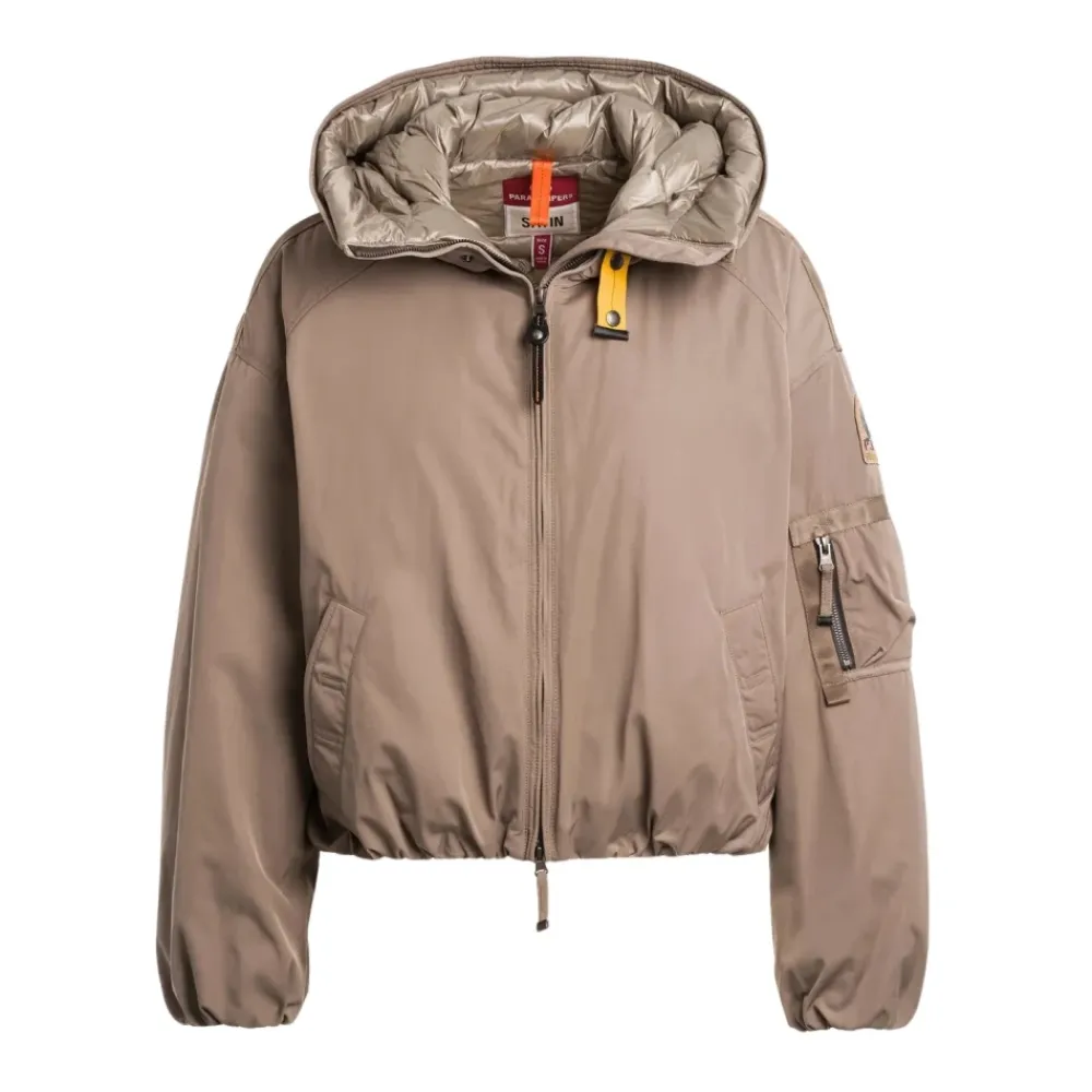 Jakker<Parajumpers Satin Oversize Bomberjakke med Dun Brun