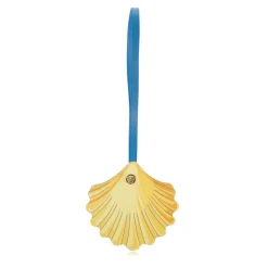 Tilbehør Til Tasker<Versace Seashell Læder Nøglering Gul