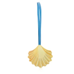 Tilbehør Til Tasker<Versace Seashell Læder Nøglering Gul