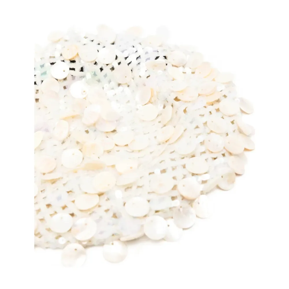 Huer & Kasketter^Alanui Sequin Embellished Open Knit Beanie Hvid
