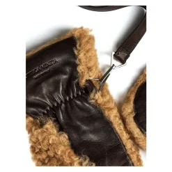 Handsker^Bottega Veneta Shearling Leather Logo Handsker Brun