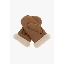 Handsker^UGG Sheepskin Embroider Mittens Chestnut Brun