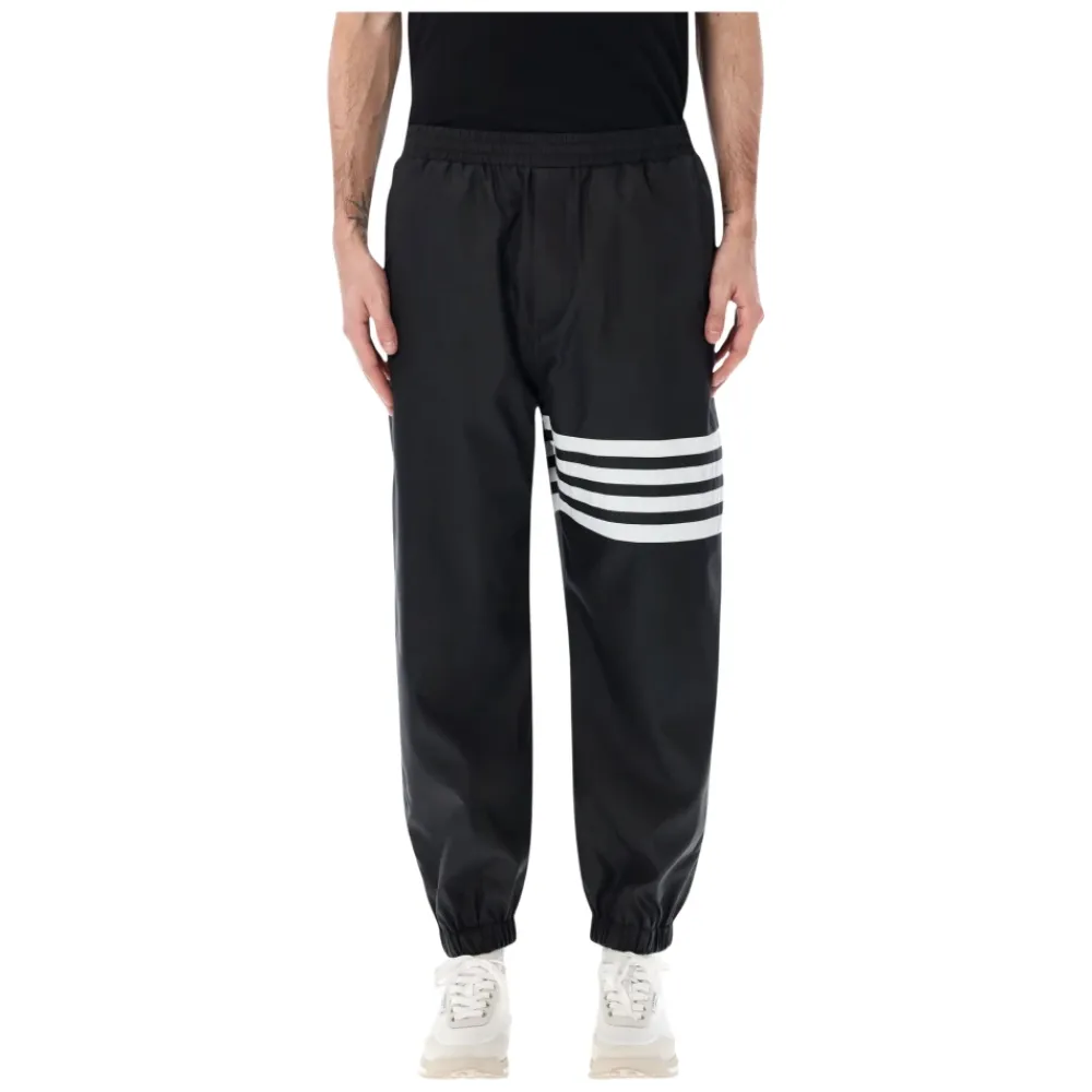 Træningsbukser & Tights<Thom Browne Shiny Ripstop 4-Bar Track Pants Sort