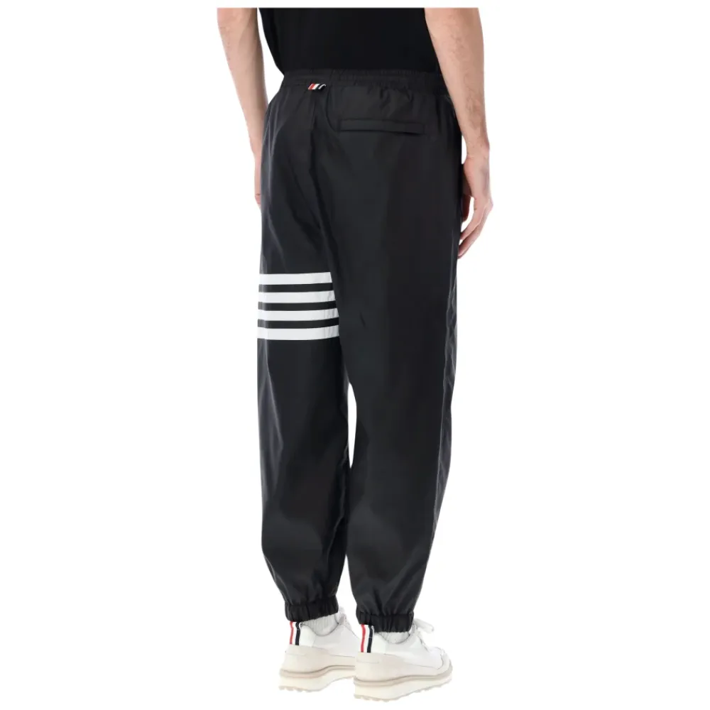 Træningsbukser & Tights<Thom Browne Shiny Ripstop 4-Bar Track Pants Sort