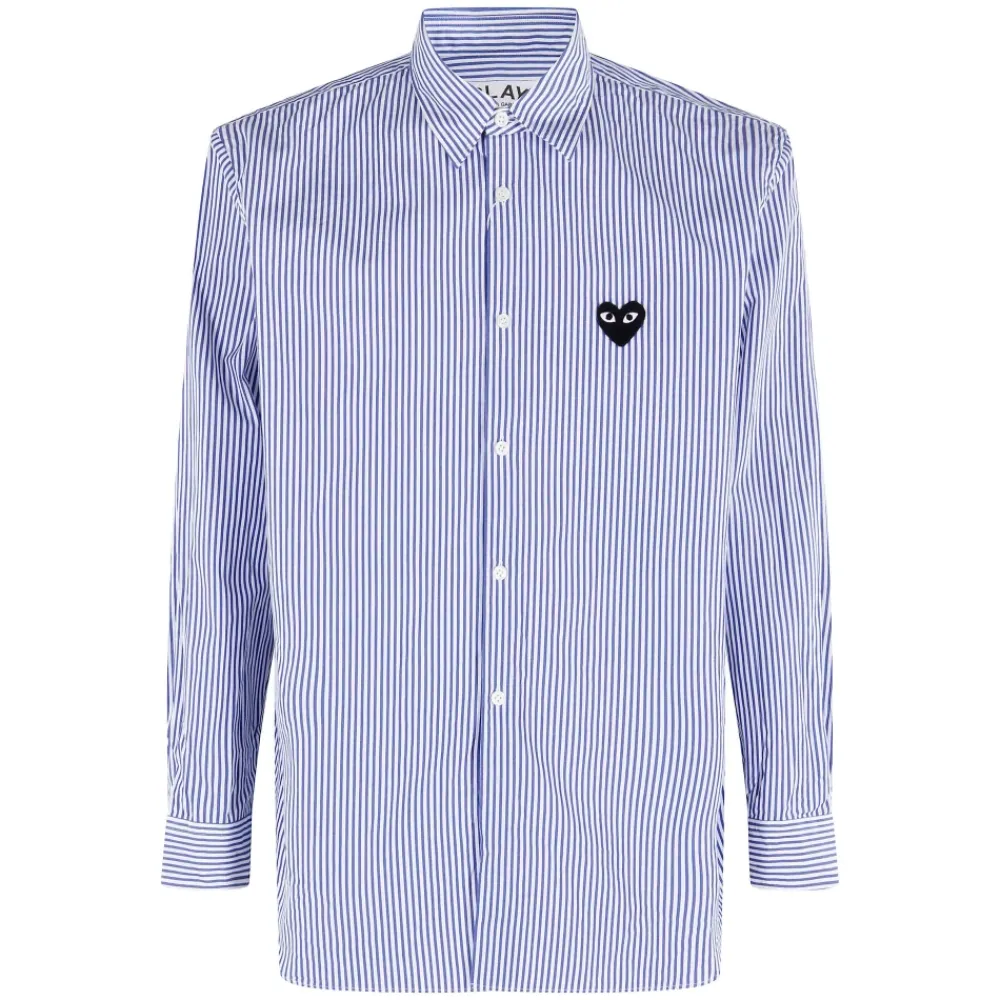 Skjorter^Comme des Garçons Play Shirt Black Emblem Blå