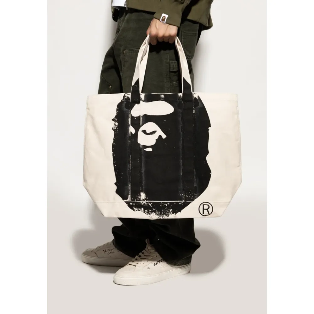 Tasker^A BATHING APE Shopper Bag Beige