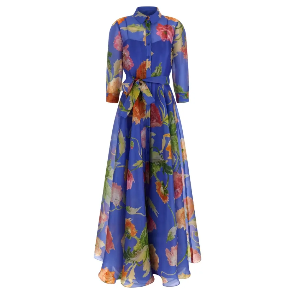 Kjoler^Carolina Herrera Silk Organza Trench Skjortekjole Multifarvet