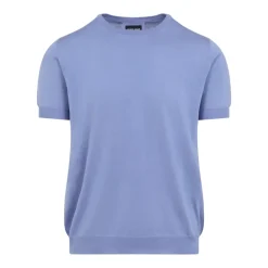 Strik<Giorgio Armani Silk Pullover Blå