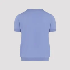 Strik<Giorgio Armani Silk Pullover Blå