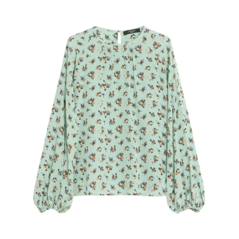 Bluser & Skjorter^Weekend Max Mara Silke Blomstret Bluse Grøn
