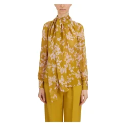 Bluser & Skjorter^Elisabetta Franchi Silke Blomstret Skjorte Gul