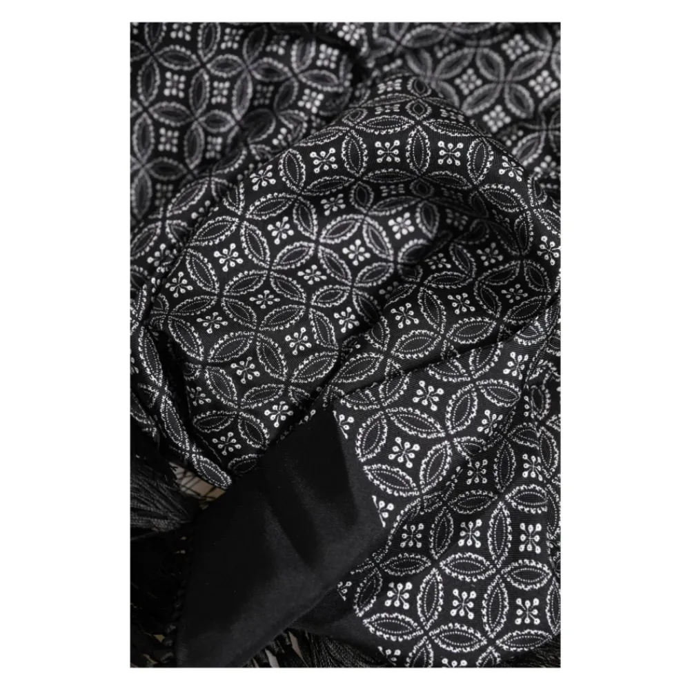 Halstørklæder Og Tørklæder<Dolce & Gabbana Silke Frynser Foulard Tørklæde Sort