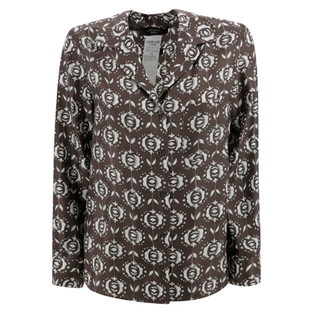 Bluser & Skjorter^Weekend Max Mara Silke Pajama-inspireret Skjorte Brun