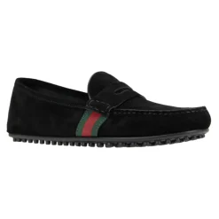 Loafers<Gucci Skind Slip-On Herres Loafers Sort