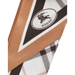 Tørklæder<Burberry Skinny Check Knight Stamp Silketørklæde Multifarvet