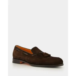Loafers<Santoni Sko i ruskind og læder med kvaster Brun