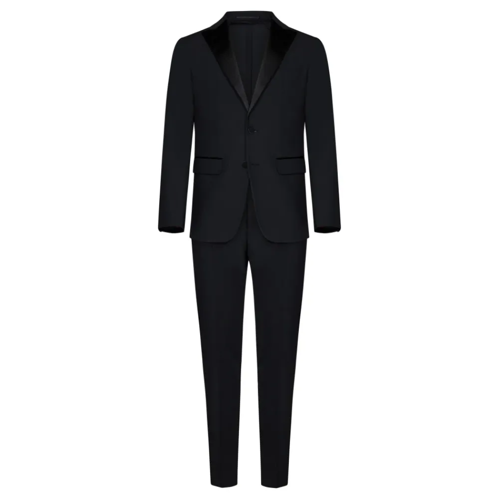 Jakkesæt^Dsquared2 Skræddersyet Single-Breasted Smoking Suit Sort